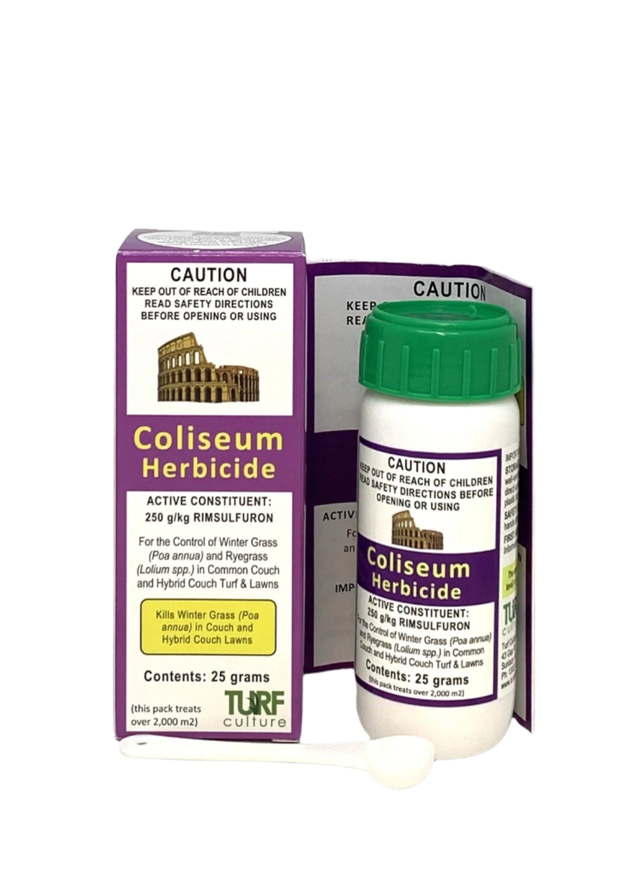 Bottle of Coliseum selective herbicide