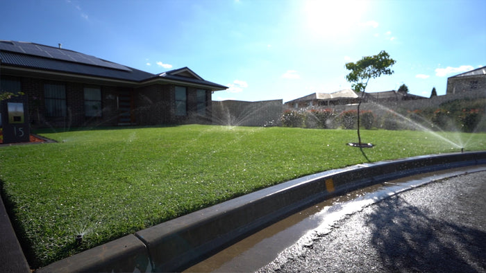 watering lawn