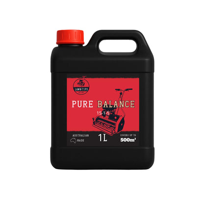 Bottle of Pure Balance liquid lawn fertiliser