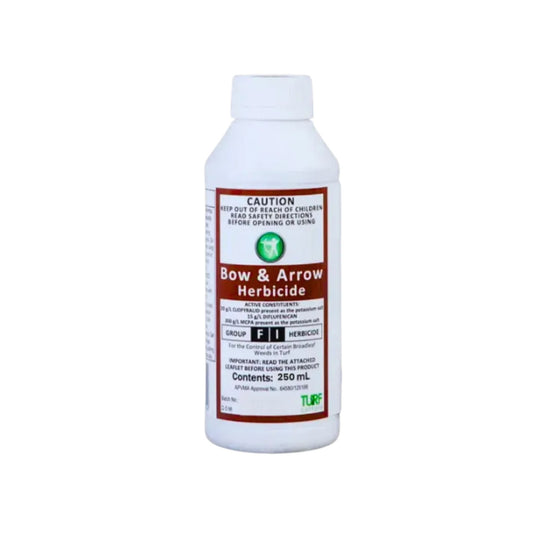 Bottle of Bow and Arrow broadleaf herbicide