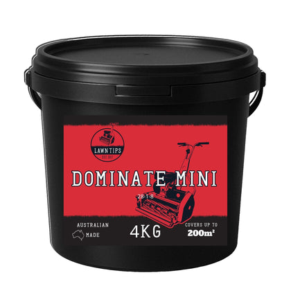 Bag of Dominate Mini granular lawn fertiliser