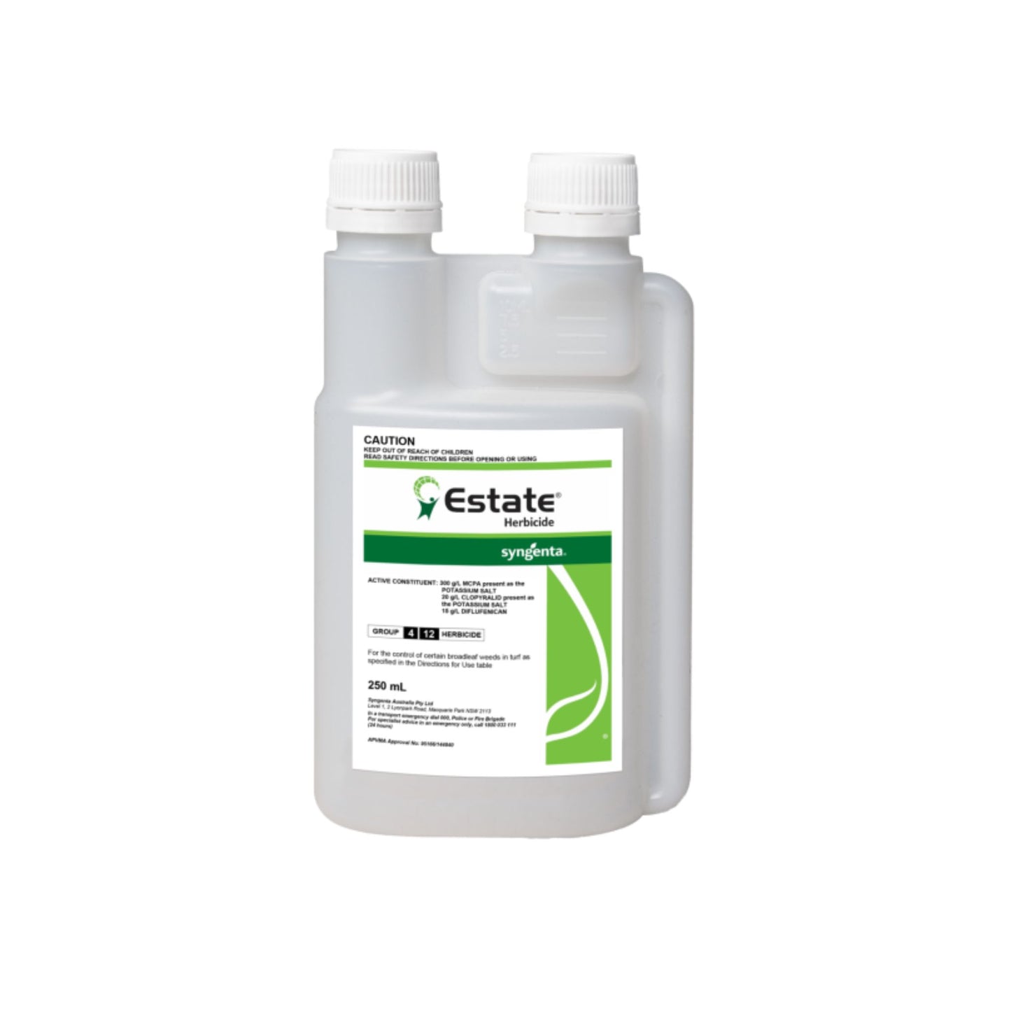 Bottle of Estate selective broadleaf herbicide