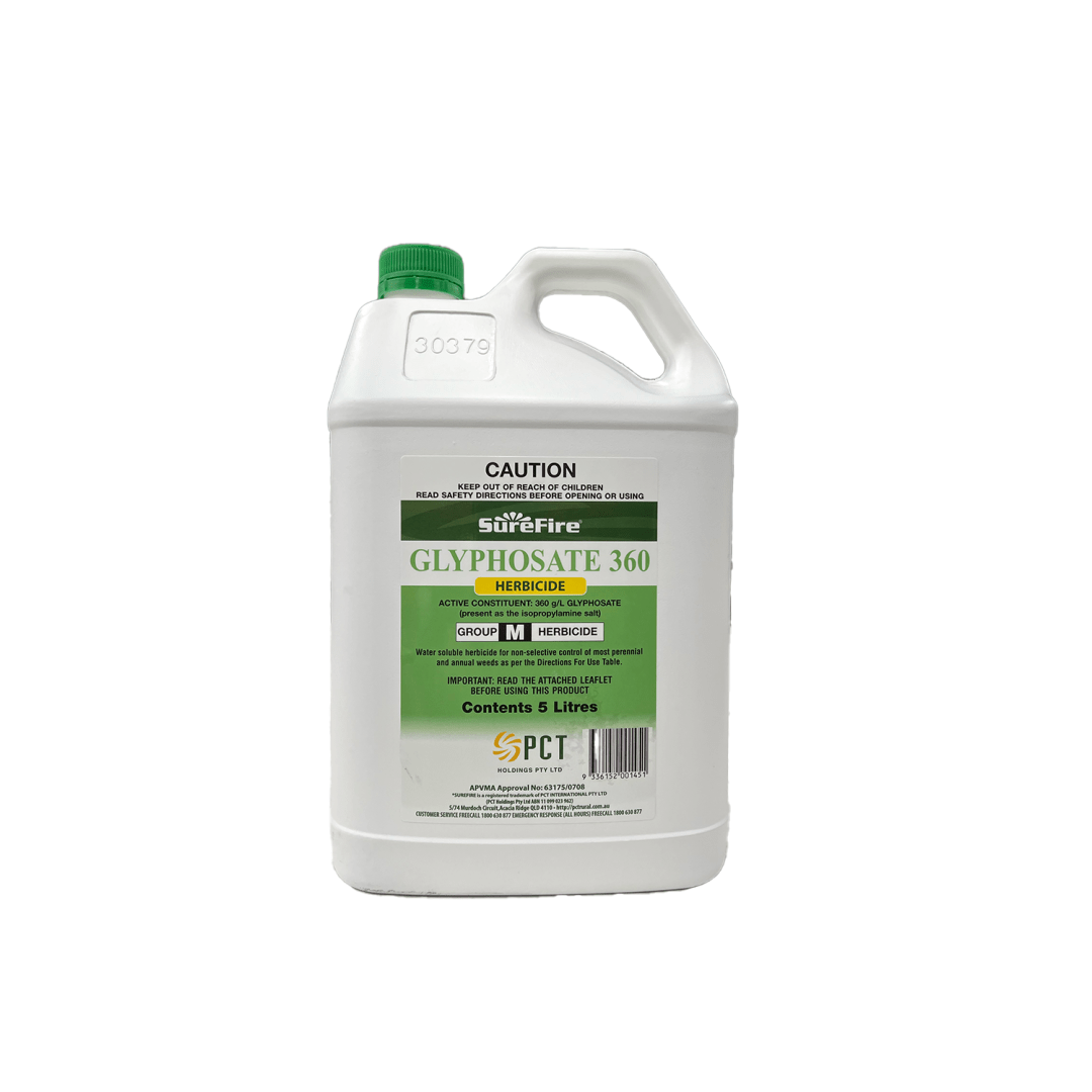 Bottle of Glyphosate 360 herbicide