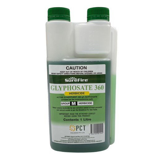 Bottle of Glyphosate 360 herbicide