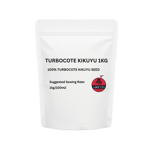 1kg bag of Turbocote kikuyu lawn seed